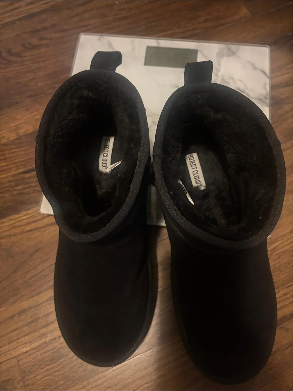 Project Cloud “Ugg style” Black Platform Ankle Boots - Women's Cozy Slip-On
